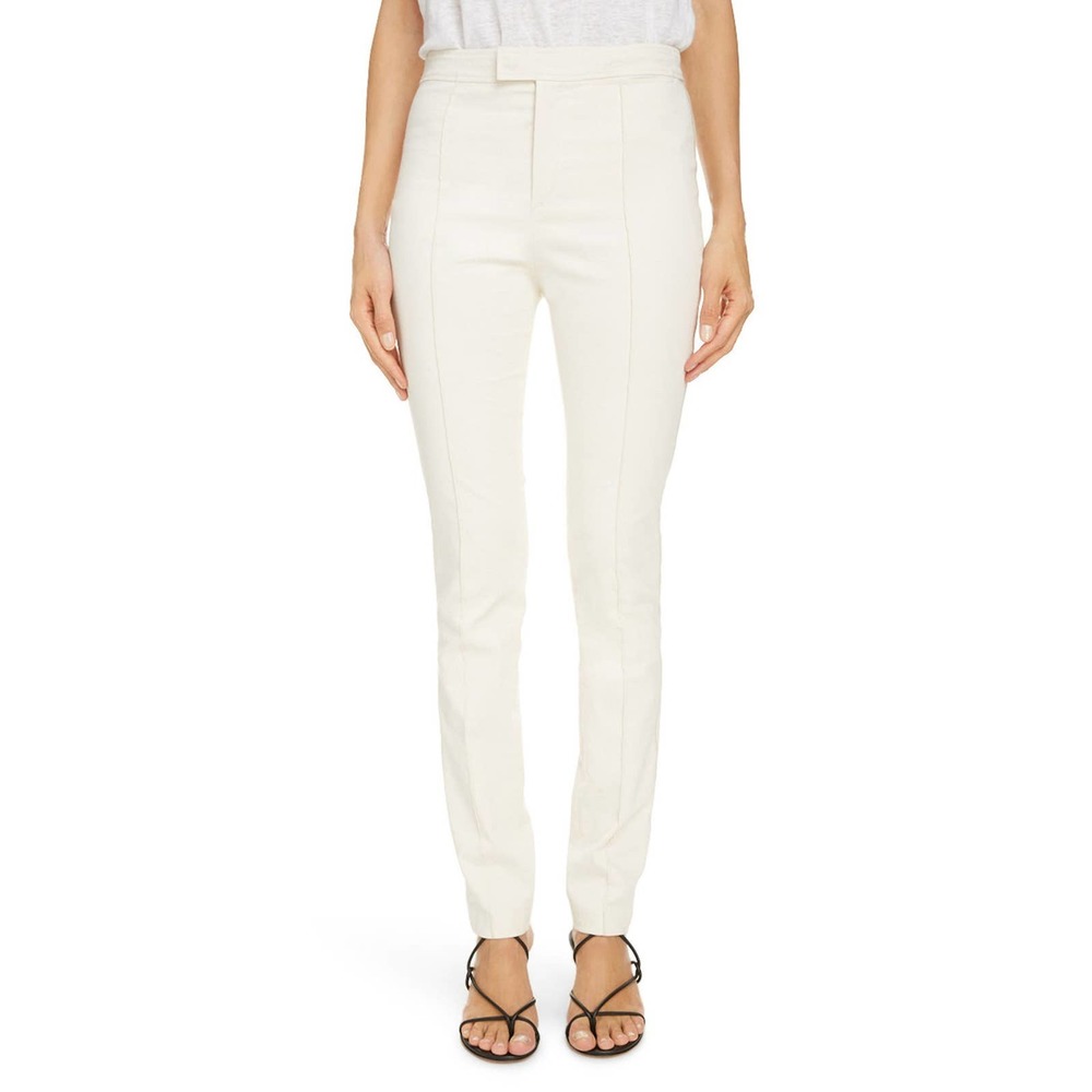 ISABEL MARANT Ecru Pintuck Skinny Pants